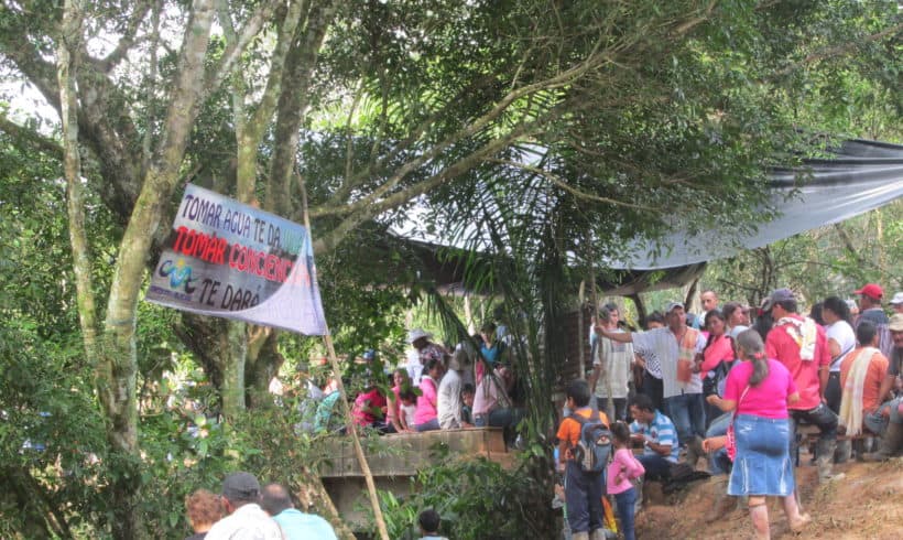 Protests against British based Oil Company in Colombian Amazon