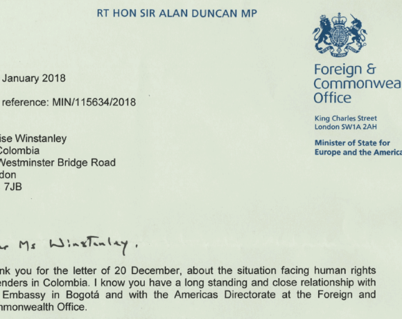 Violence against Human Rights Defenders: Correspondence with the FCO