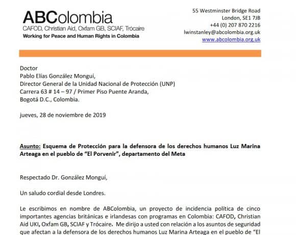 Threats against human rights defender Luz Marina Arteaga