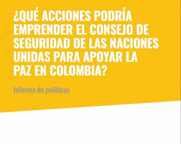 ¿Qué acciones podría emprender el Consejo de Seguridad para apoyar la paz en Colombia?